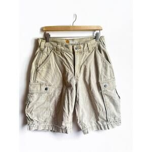 Carhartt Y2K Rugged Cargo Shorts Beige Relaxed Fit – Size: Mend 32